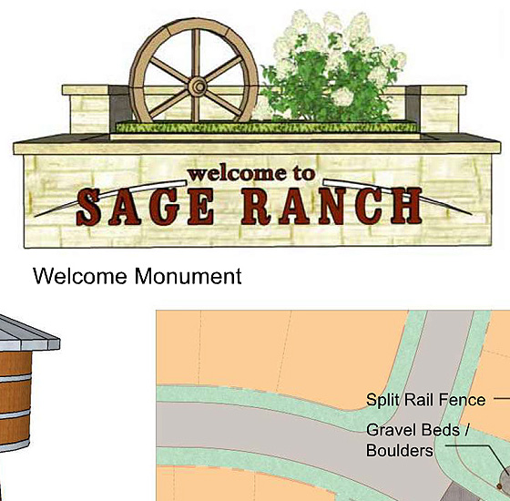 Sage Ranch entrance monument